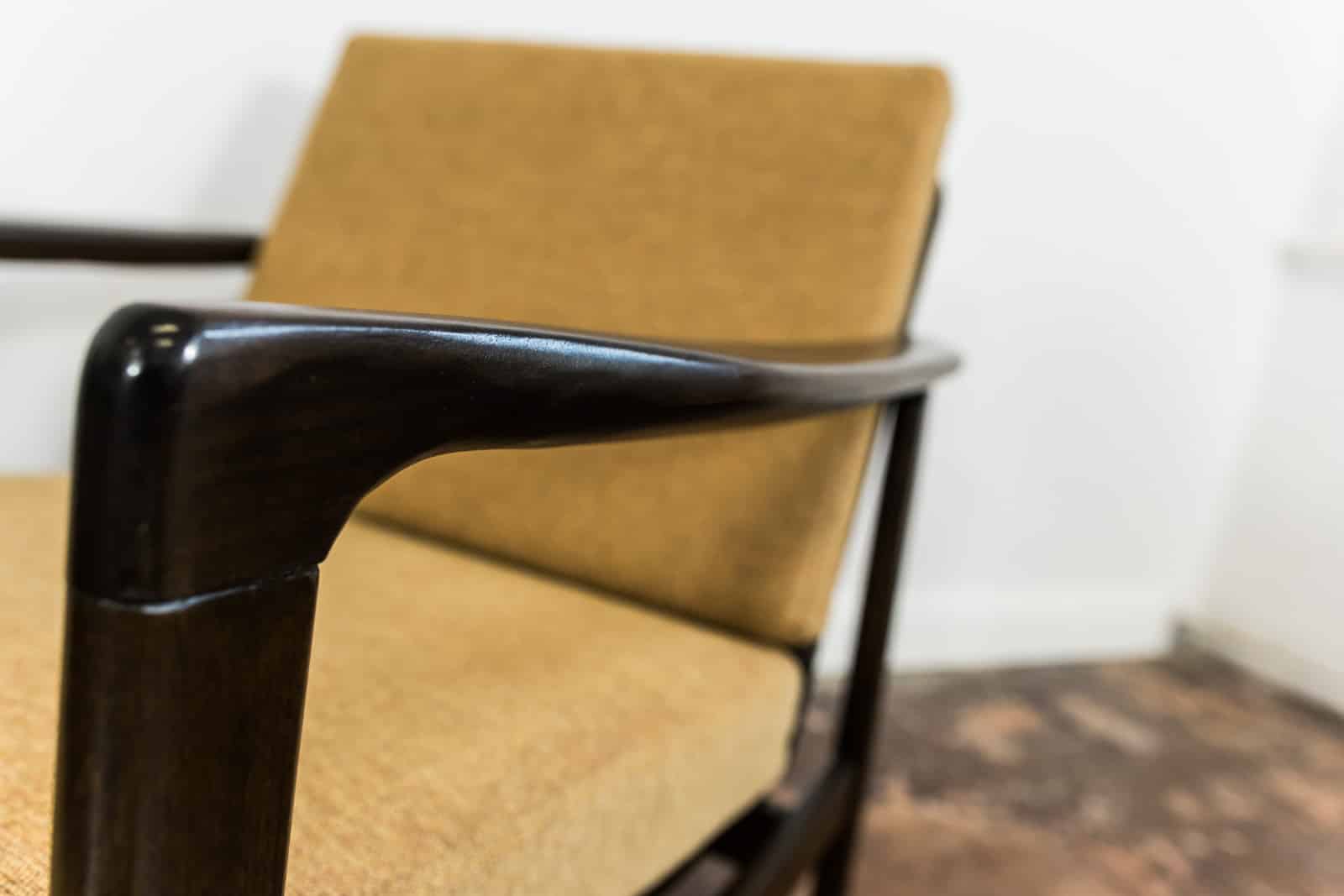 Pair Of Orange B-7522 Armchairs By Zenon Bączyk, Poland, 1960’S