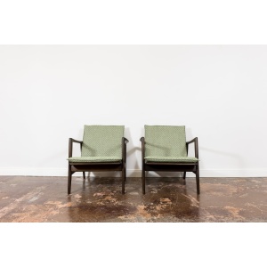 Pair Of Green Armchairs "Type 300 139" Poland, 1960’s