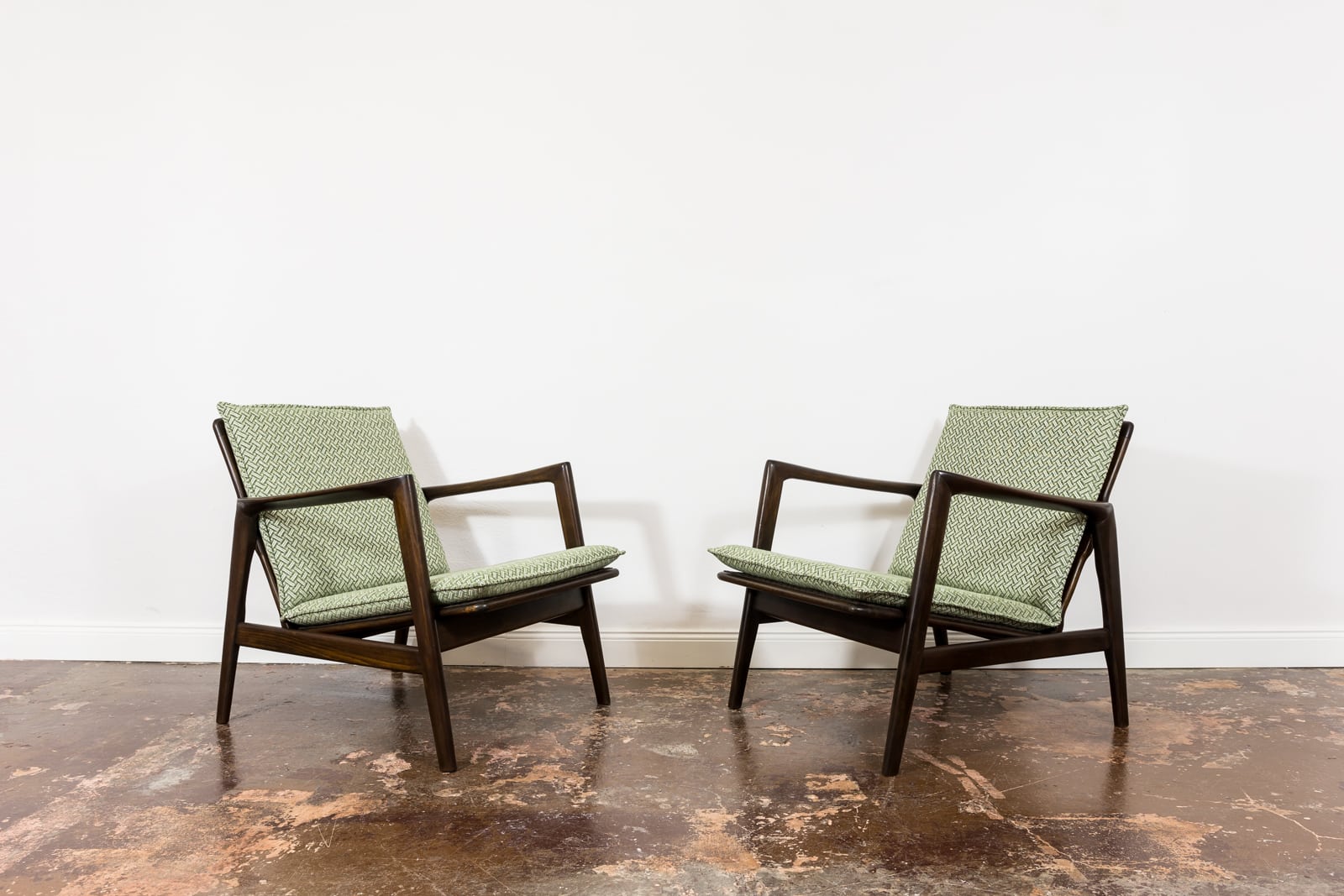 Pair Of Green Armchairs "Type 300 139" Poland, 1960’s