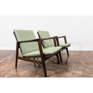 Pair Of Green Armchairs "Type 300 139" Poland, 1960’s