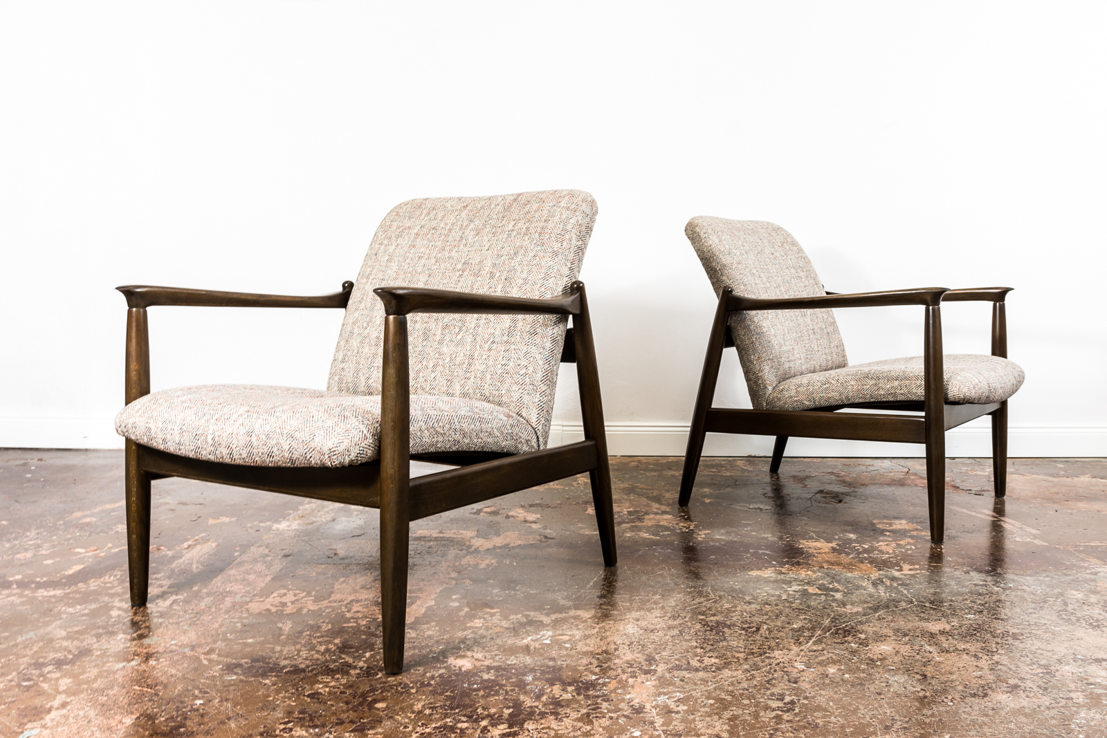 Pair of “Gfm 64” Armchairs By Edmund Homa, Poland, 1960s