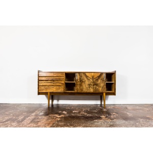 Restored Walnut Sideboard From Bytomskie Furniture Factory, 1960s