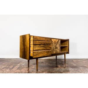 Restored Walnut Sideboard From Bytomskie Furniture Factory, 1960s