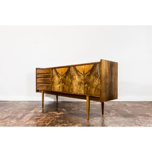 Restored Walnut Sideboard From Bytomskie Furniture Factory, 1960s