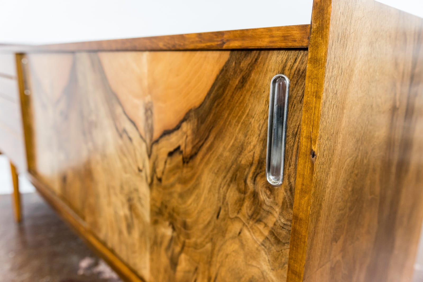 Restored Walnut Sideboard From Bytomskie Furniture Factory, 1960s