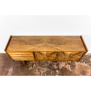 Restored Walnut Sideboard From Bytomskie Furniture Factory, 1960s