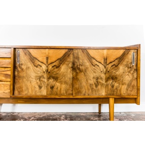 Restored Walnut Sideboard From Bytomskie Furniture Factory, 1960s