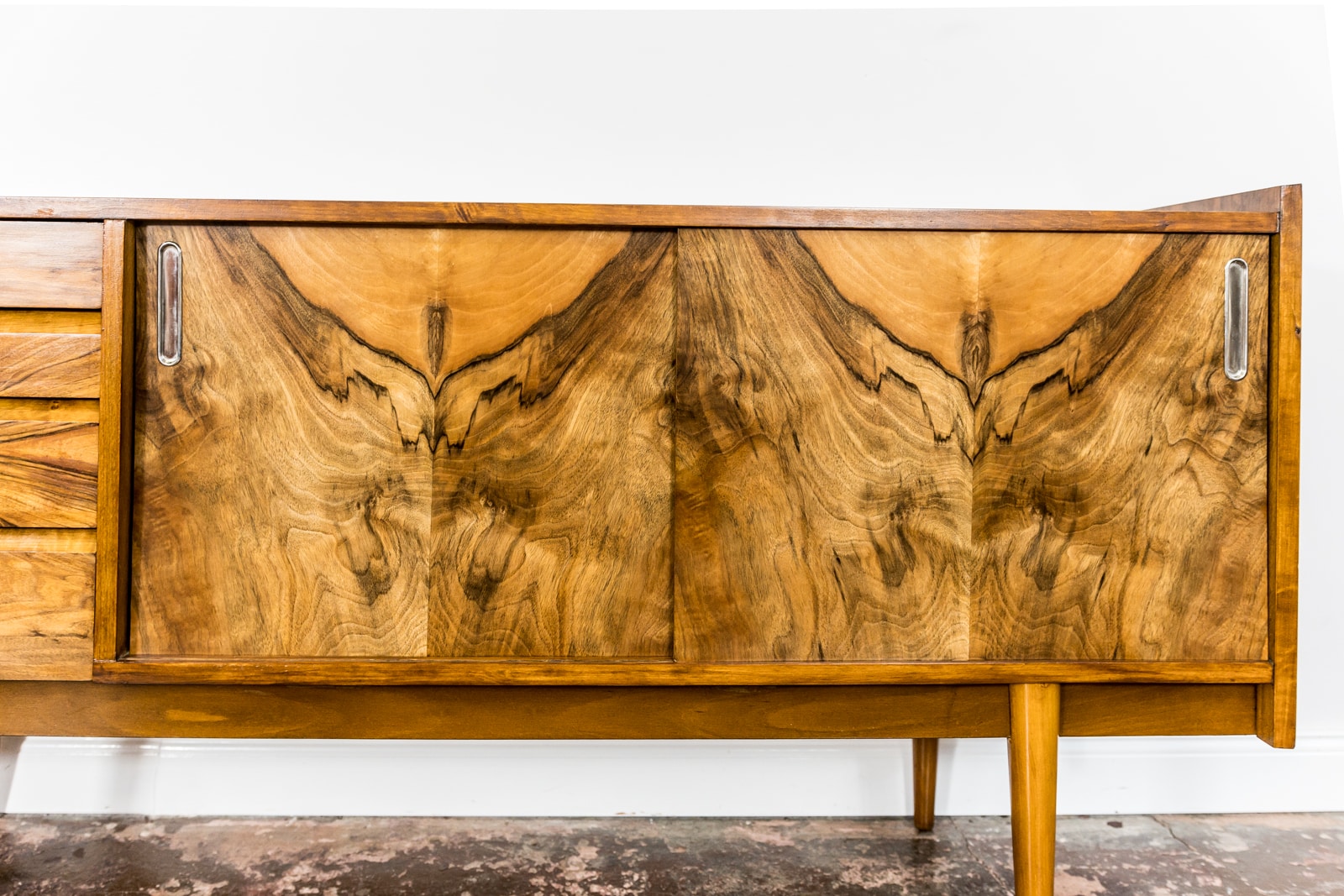 Restored Walnut Sideboard From Bytomskie Furniture Factory, 1960s