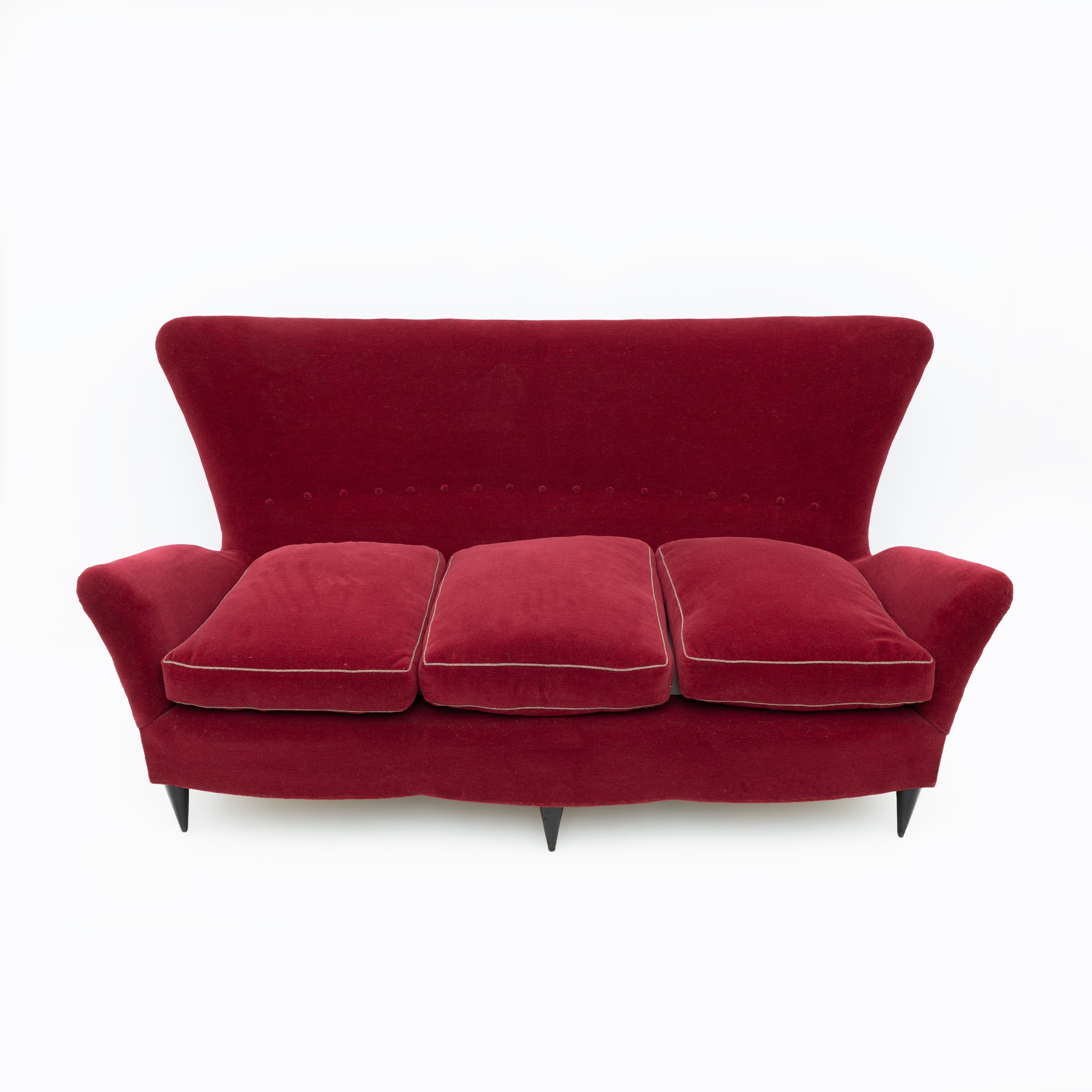 Gio Ponti Art Dèco Italian Sofa from Hotel Bristol Merano, 1950s