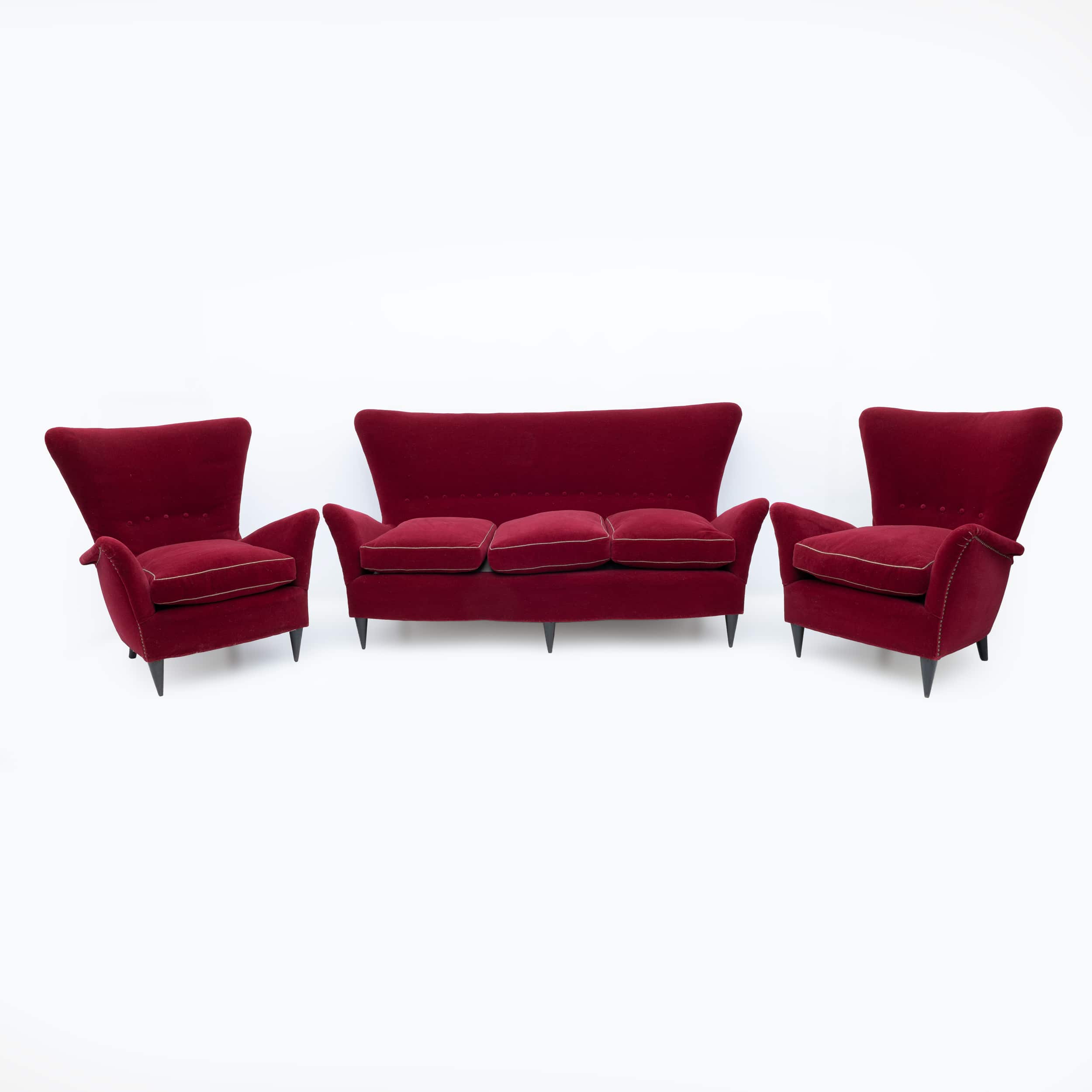 Gio Ponti Art Dèco Italian Sofa from Hotel Bristol Merano, 1950s