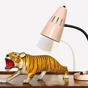 Fabulous Vintage Indian Painted Wooden Tiger