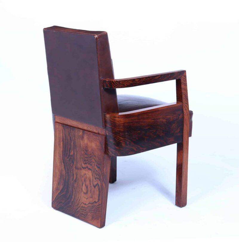 Art Deco French Leather Desk Chair