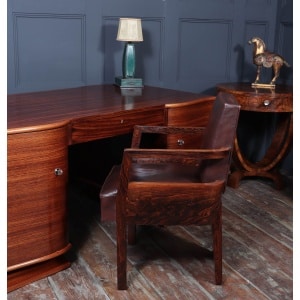 Art Deco French Leather Desk Chair