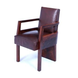 Art Deco French Leather Desk Chair