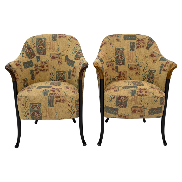Pair of Giorgetti Italian Armchairs "Progetti", 1980s - Image 6