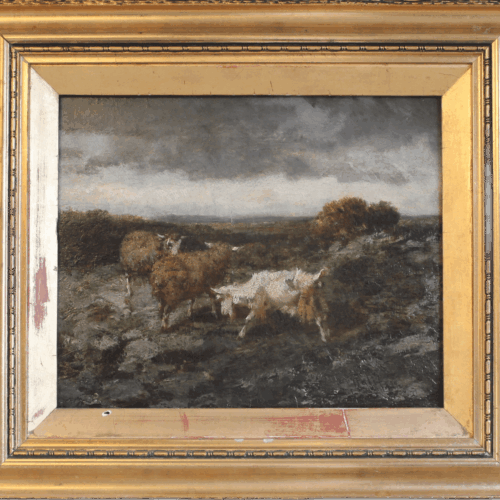 Antique Oil painting on wood panel