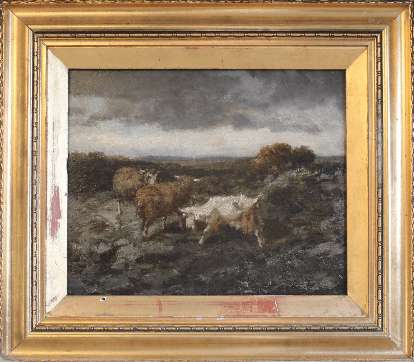 Antique Oil painting on wood panel