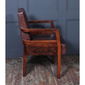 Art Deco French Leather Desk Chair