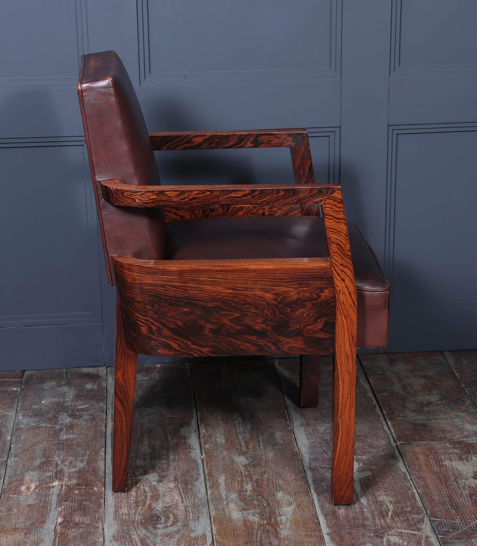 Art Deco French Leather Desk Chair
