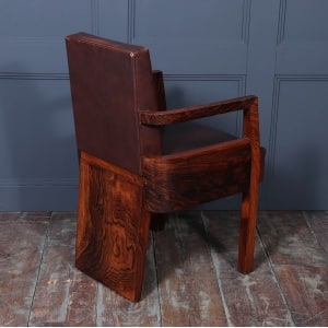 Art Deco French Leather Desk Chair