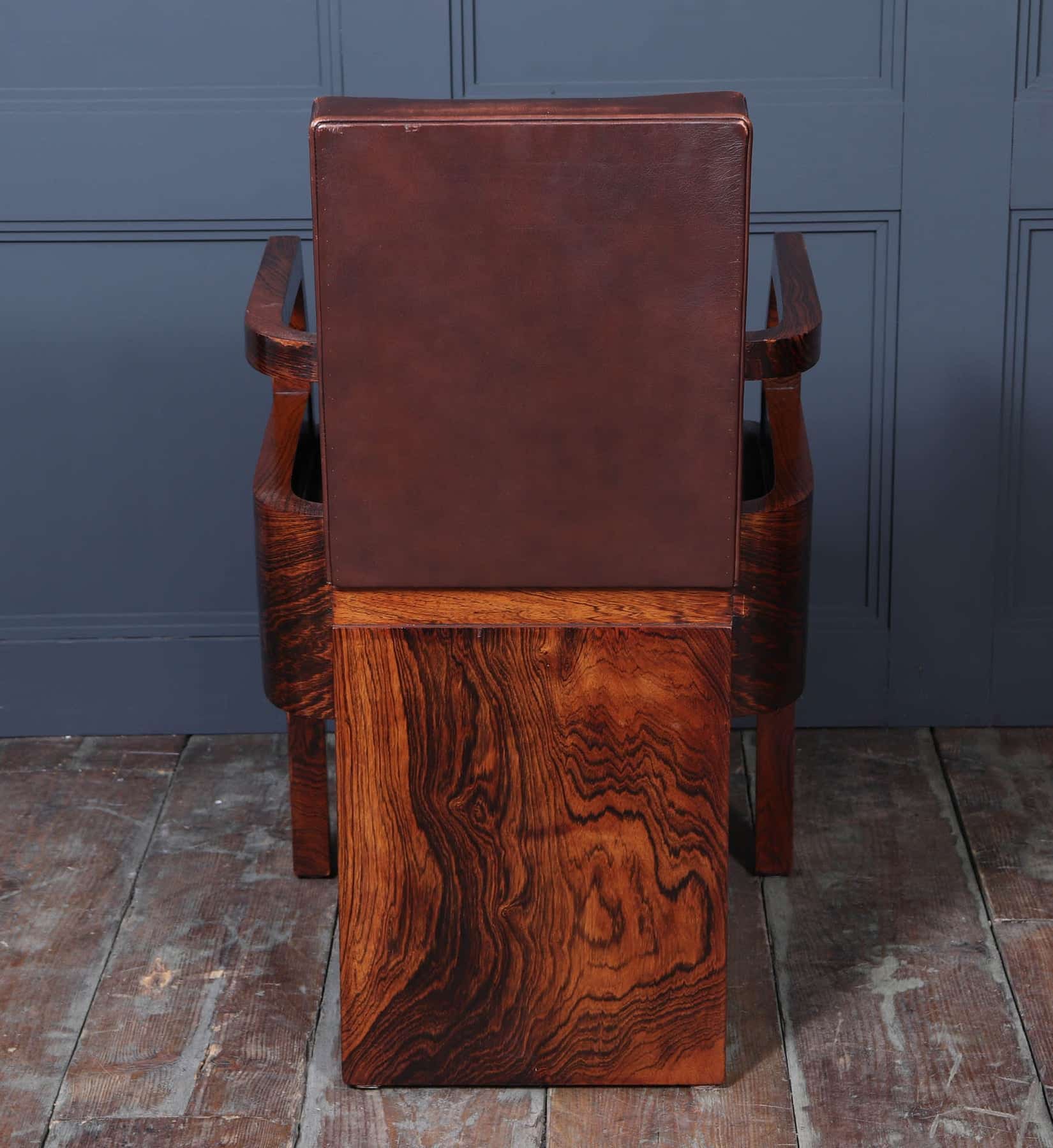 Art Deco French Leather Desk Chair