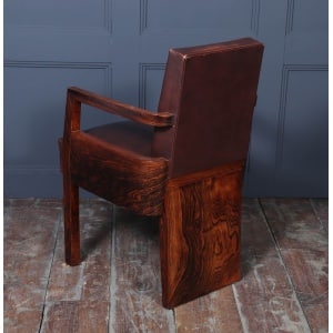 Art Deco French Leather Desk Chair
