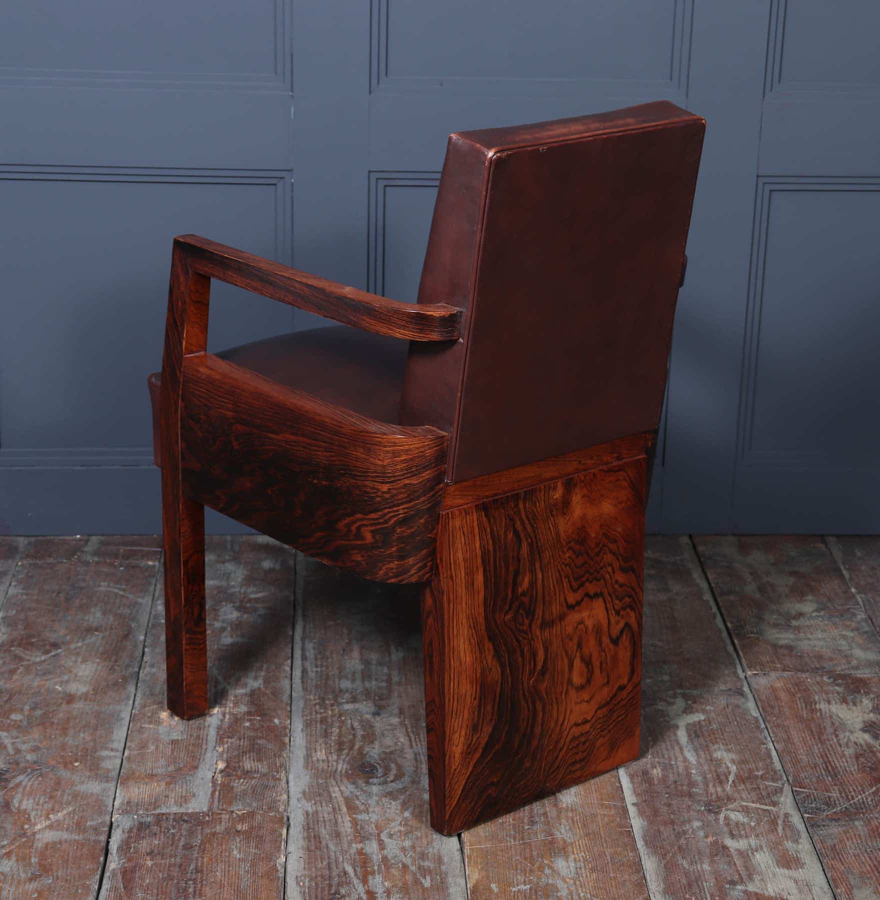 Art Deco French Leather Desk Chair