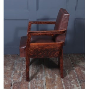 Art Deco French Leather Desk Chair