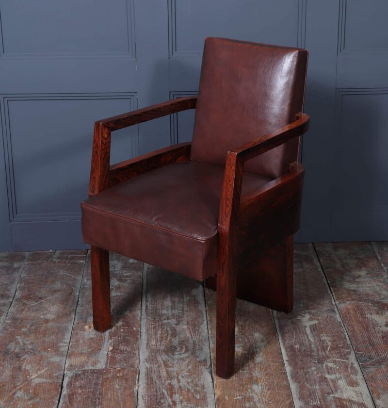 Art Deco French Leather Desk Chair