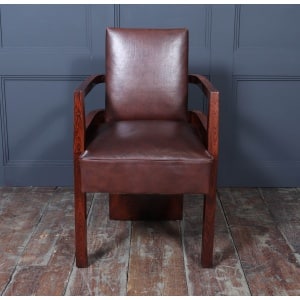 Art Deco French Leather Desk Chair