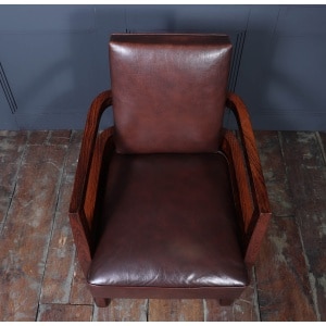 Art Deco French Leather Desk Chair