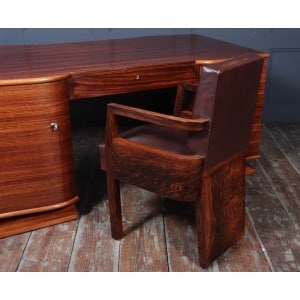 Art Deco French Leather Desk Chair