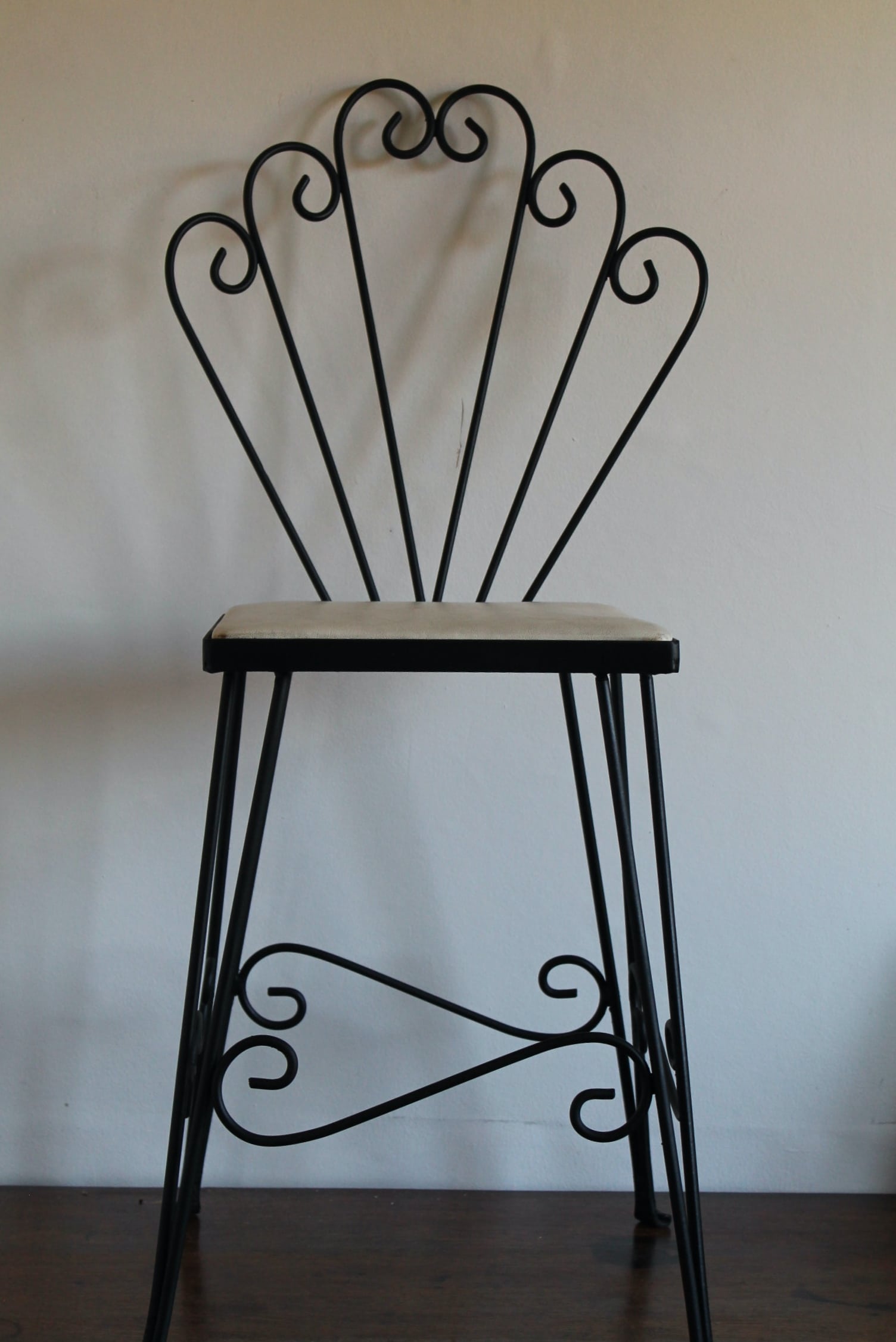 Mid century wire work bedroom chair