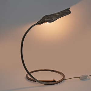 Tommaso Barbi Mid-century Modern Brass Leaf Table Lamp by Bottega Gadda, 1960s