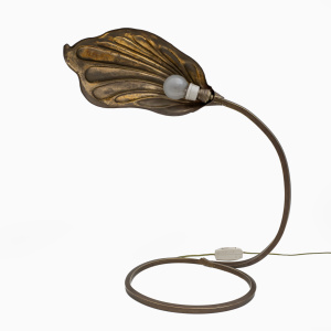 Tommaso Barbi Mid-century Modern Brass Leaf Table Lamp by Bottega Gadda, 1960s