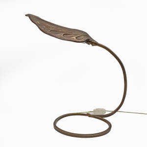 Tommaso Barbi Mid-century Modern Brass Leaf Table Lamp by Bottega Gadda, 1960s