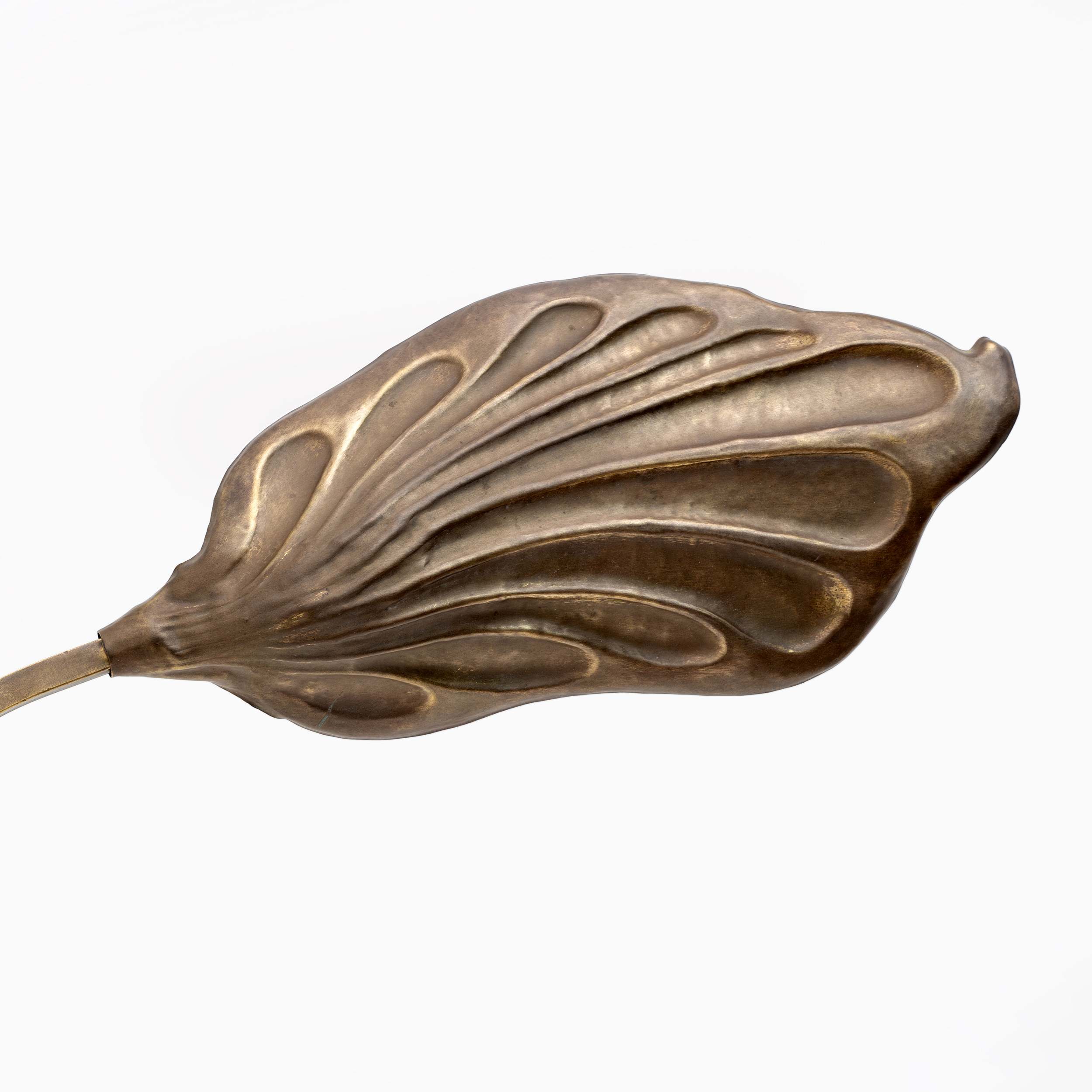 Tommaso Barbi Mid-century Modern Brass Leaf Table Lamp by Bottega Gadda, 1960s