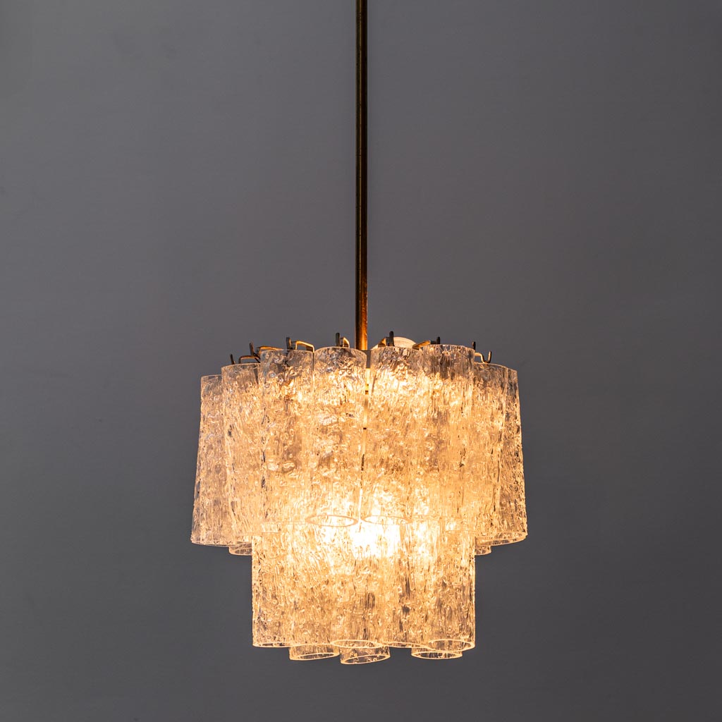 3-Light Chandelier In Blown Murano Glass From The 1960s, Modern Vintage