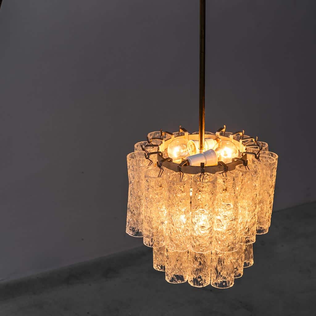 3-Light Chandelier In Blown Murano Glass From The 1960s, Modern Vintage