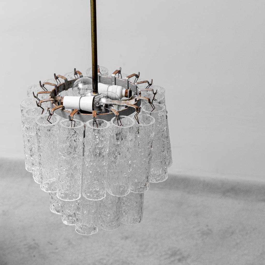 3-Light Chandelier In Blown Murano Glass From The 1960s, Modern Vintage