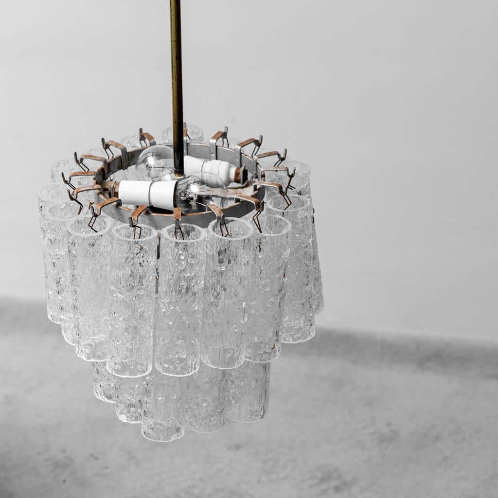 3-Light Chandelier In Blown Murano Glass From The 1960s, Modern Vintage