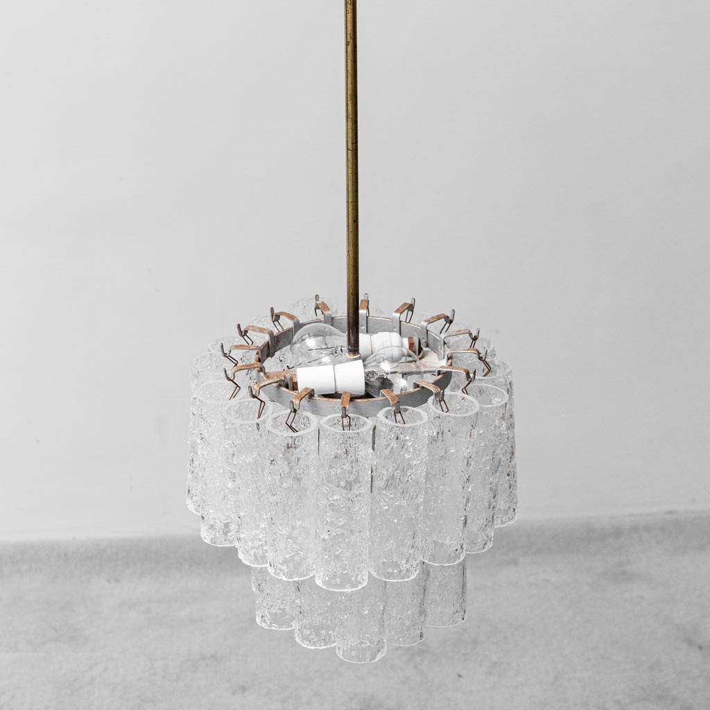 3-Light Chandelier In Blown Murano Glass From The 1960s, Modern Vintage