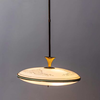 Vintage 1950s Circular Suspension Chandelier - Image 7