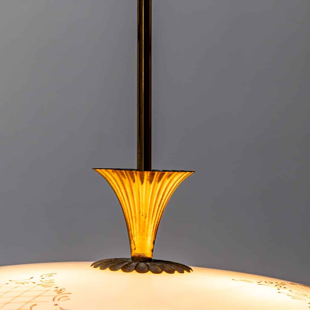 Vintage 1950s Circular Suspension Chandelier