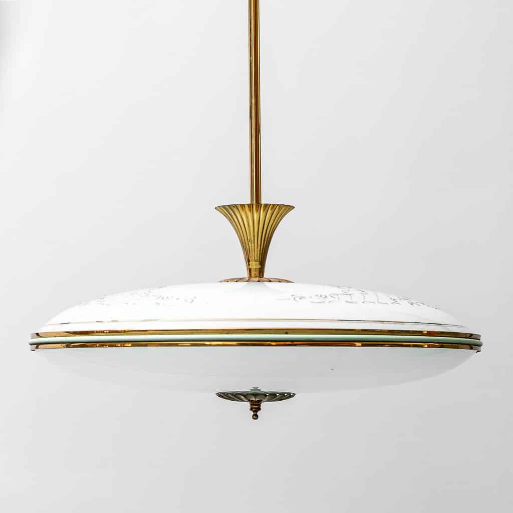 Vintage 1950s Circular Suspension Chandelier