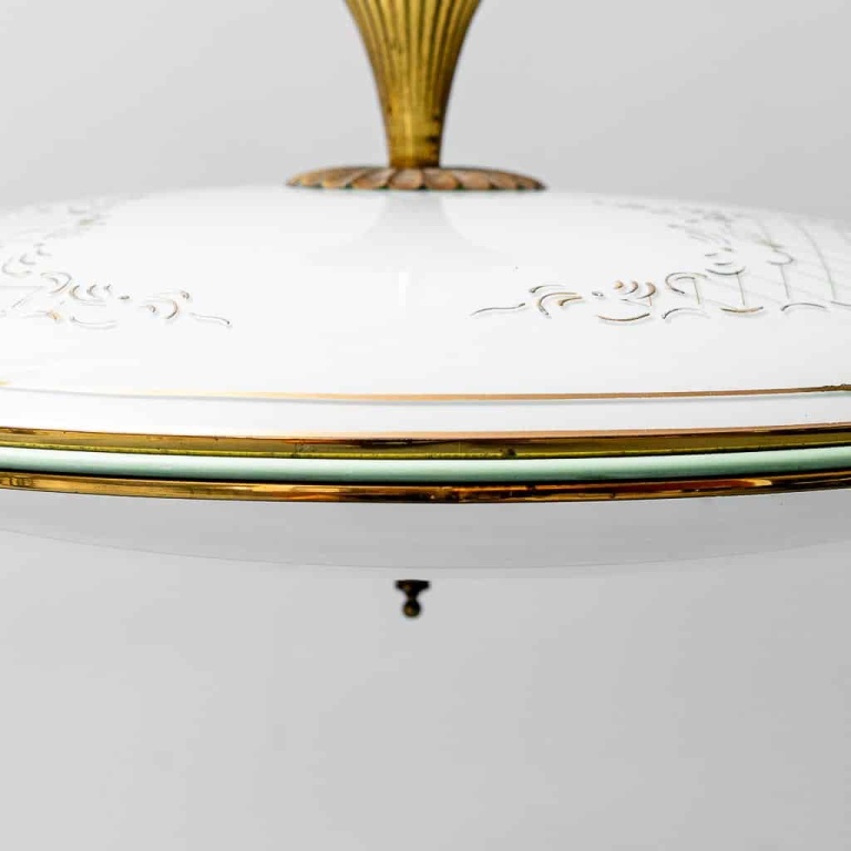 Vintage 1950s Circular Suspension Chandelier - Image 10