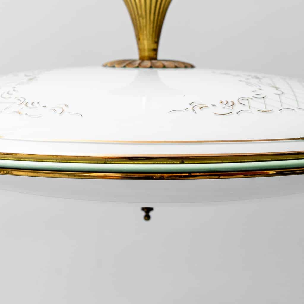 Vintage 1950s Circular Suspension Chandelier
