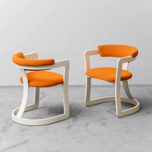 Pair Of Brigitte Chairs Pozzi Verga Fabric From The 1970s Modern Vintage