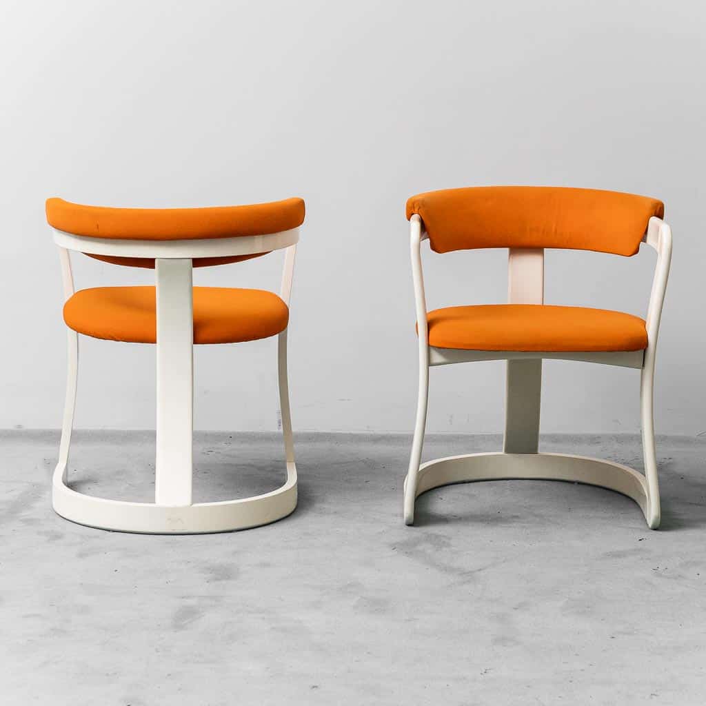 Pair Of Brigitte Chairs Pozzi Verga Fabric From The 1970s Modern Vintage