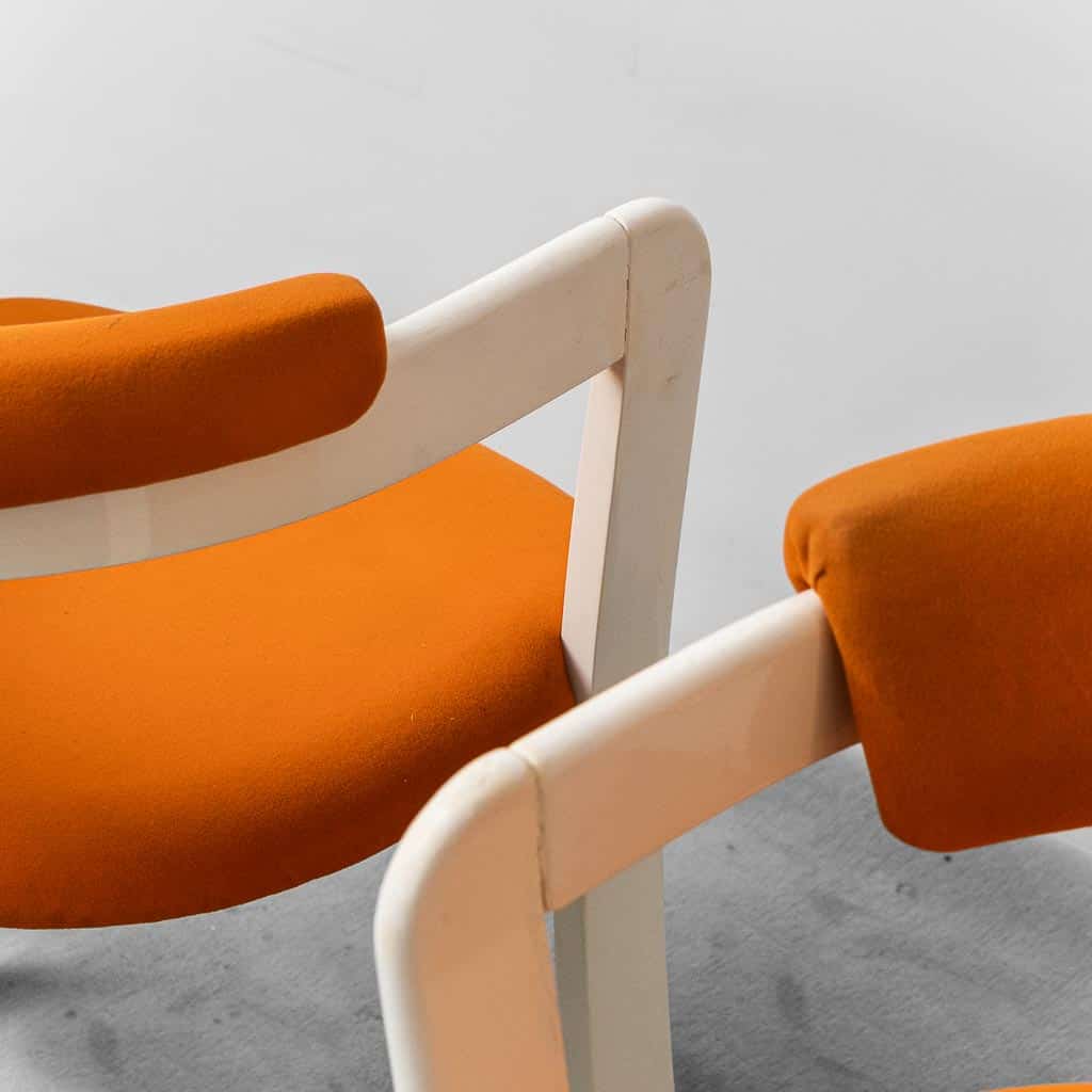 Pair Of Brigitte Chairs Pozzi Verga Fabric From The 1970s Modern Vintage